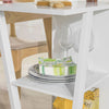 SoBuy FKW77-W,Kitchen Serving Trolley Storage Trolley, Side Table End Table on Wheels, White