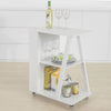 SoBuy FKW77-W,Kitchen Serving Trolley Storage Trolley, Side Table End Table on Wheels, White