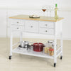SoBuy FKW80-WN, Kitchen Trolley Cart Kitchen Storage Trolley with 5 Drawers and Storage Shelf, White