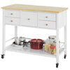 SoBuy FKW80-WN, Kitchen Trolley Cart Kitchen Storage Trolley with 5 Drawers and Storage Shelf, White