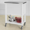 SoBuy FKW83-W, Kitchen Trolley Kitchen Serving Storage Trolley with Steel Worktop, White