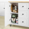 SoBuy FKW96-WN, Kitchen Storage Trolley Kitchen Island With 3 Drawers 2 Doors, White