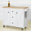SoBuy FKW96-WN, Kitchen Storage Trolley Kitchen Island With 3 Drawers 2 Doors, White