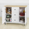 SoBuy FKW96-WN, Kitchen Storage Trolley Kitchen Island With 3 Drawers 2 Doors, White