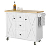 SoBuy FKW96-WN, Kitchen Storage Trolley Kitchen Island With 3 Drawers 2 Doors, White