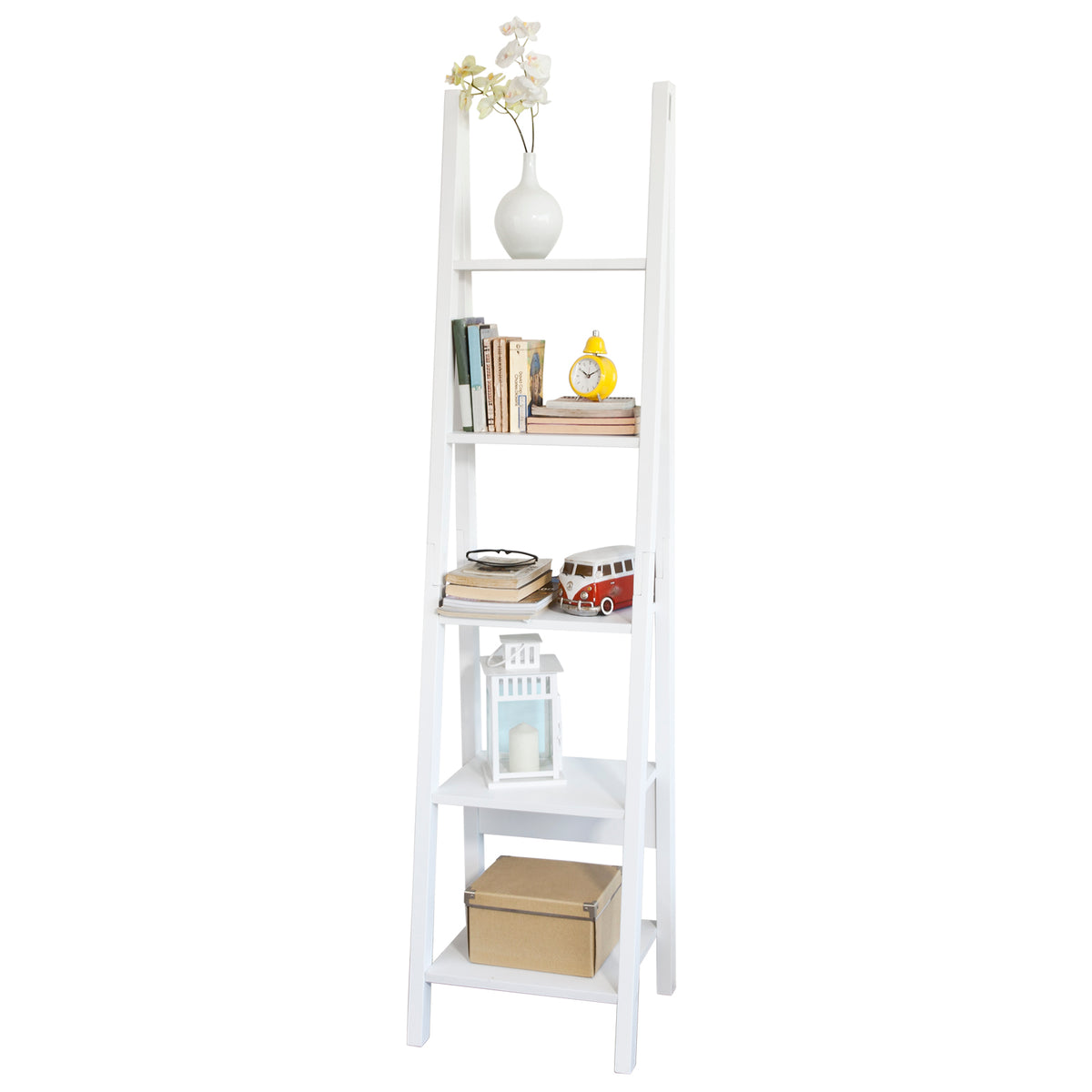 Pre-sale SoBuy FRG101-W, 5 Tiers Ladder Shelf, Storage Display Shelving Wall Shelf Bookcase, White
