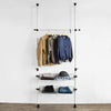 SoBuy FRG107, Telescopic Wardrobe Organiser, Height Adjustable Clothes Rack, White