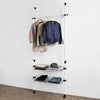 SoBuy FRG107, Telescopic Wardrobe Organiser, Height Adjustable Clothes Rack, White