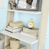SoBuy FRG110-WN, 3 Shelves 1 Cabinet Ladder Shelf Bookcase Storage Display Unit, White