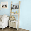 SoBuy FRG110-WN, 3 Shelves 1 Cabinet Ladder Shelf Bookcase Storage Display Unit, White