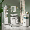 SoBuy FRG128-W, Under Sink Bathroom Storage Cabinet with Shelf and Double Sliding Door, White