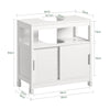 SoBuy FRG128-II-W, Under Sink Bathroom Cabinet with Sliding Doors, Slim Bathroom Storage Unit for Small Spaces, Toilet Sink Cupboard Organizer, Floor Cabinet for Bathroom Basin, White, 60x30x61cm