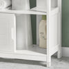 SoBuy FRG128-II-W, Under Sink Bathroom Cabinet with Sliding Doors, Slim Bathroom Storage Unit for Small Spaces, Toilet Sink Cupboard Organizer, Floor Cabinet for Bathroom Basin, White, 60x30x61cm