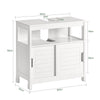 SoBuy FRG128-W, Under Sink Bathroom Storage Cabinet with Shelf and Double Sliding Door, White