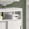 SoBuy FRG128-W, Under Sink Bathroom Storage Cabinet with Shelf and Double Sliding Door, White