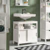 SoBuy FRG128-W, Under Sink Bathroom Storage Cabinet with Shelf and Double Sliding Door, White
