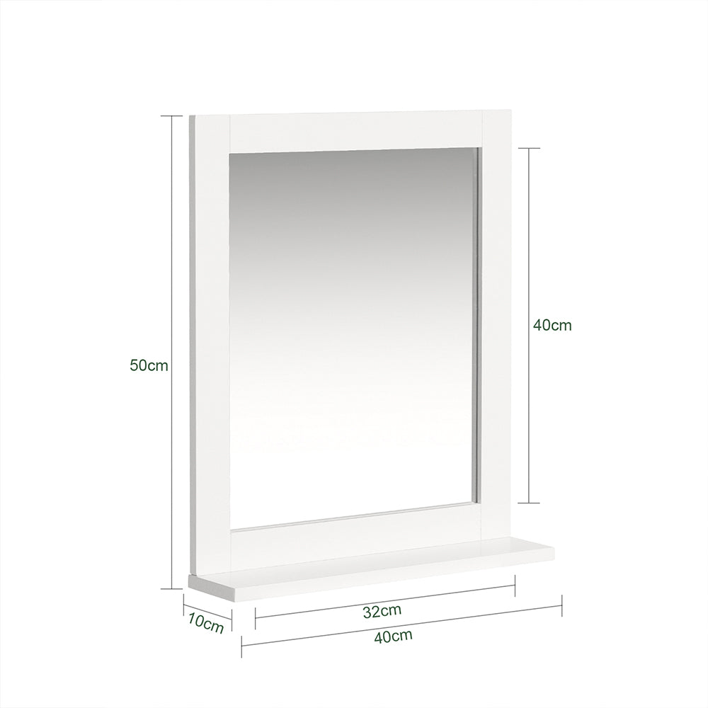 SoBuy FRG129-W, Wall Mounted Bathroom Mirror with Storage Shelf, White