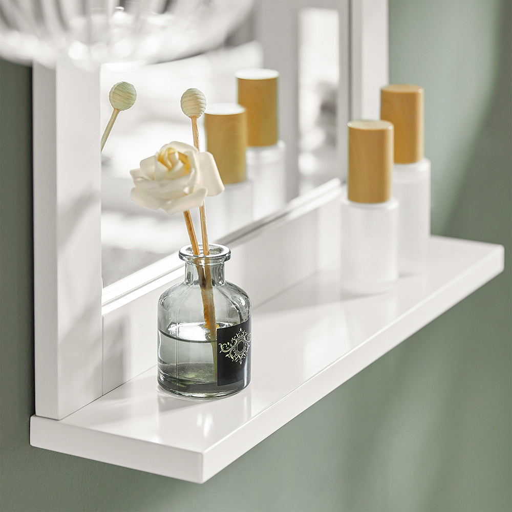 SoBuy FRG129-W, Wall Mounted Bathroom Mirror with Storage Shelf, White