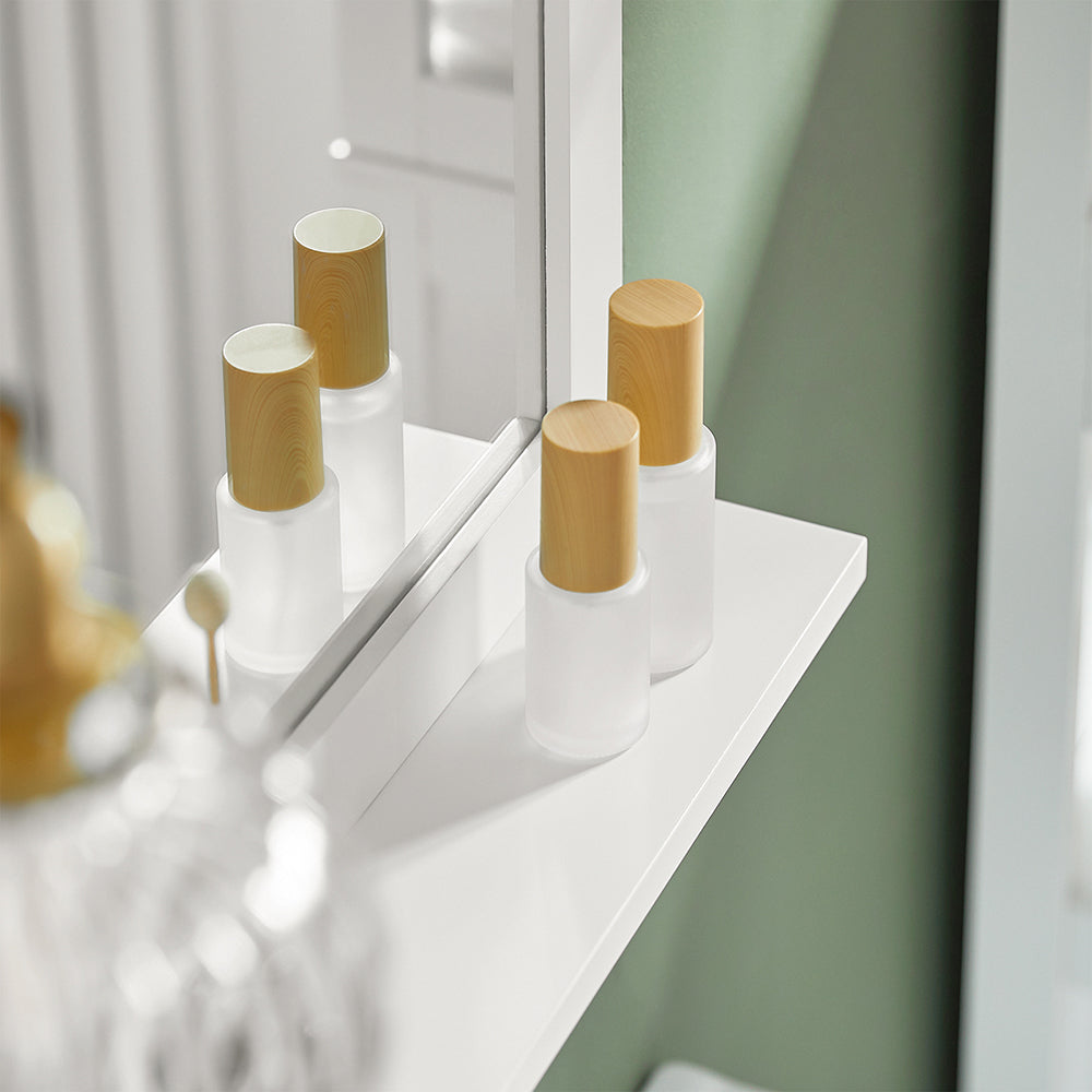 SoBuy FRG129-W, Wall Mounted Bathroom Mirror with Storage Shelf, White