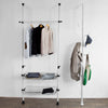 SoBuy FRG159-W, Telescopic Coat Stand Rack, Height Adjustable Clothes Organiser, White
