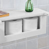 SoBuy FRG175-W, Wall Mounted Bathroom Toilet Paper Roll Holder with Storage Shelf, White