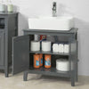 SoBuy FRG202-DG, Grey Under Sink Bathroom Storage Cabinet with Doors, Grey