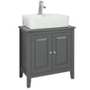 SoBuy FRG202-DG, Grey Under Sink Bathroom Storage Cabinet with Doors, Grey