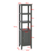 SoBuy FRG205-DG, Floor Standing Tall Bathroom Storage Cabinet with 3 Shelves and 1 Cabinet, Grey
