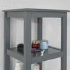 SoBuy FRG205-DG, Floor Standing Tall Bathroom Storage Cabinet with 3 Shelves and 1 Cabinet, Grey