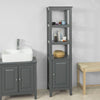 SoBuy FRG205-DG, Floor Standing Tall Bathroom Storage Cabinet with 3 Shelves and 1 Cabinet, Grey