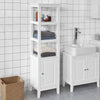 SoBuy FRG205-W, Floor Standing Tall Bathroom Storage Cabinet with 3 Shelves and 1 Cabinet, White