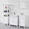 SoBuy FRG205-W, Floor Standing Tall Bathroom Storage Cabinet with 3 Shelves and 1 Cabinet, White