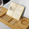 SoBuy FRG207-N, Extendable Bamboo Bathtub Rack with Book Rest iPad Phone Holder, Wood