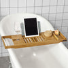 SoBuy FRG207-N, Extendable Bamboo Bathtub Rack with Book Rest iPad Phone Holder, Wood