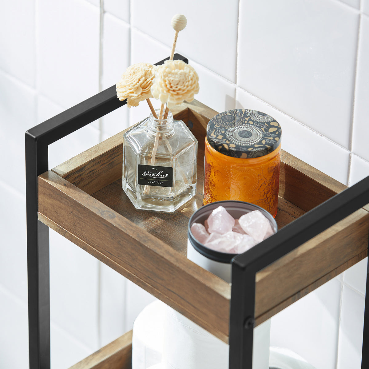 SoBuy FRG226-F, 3 Tiers Bathroom Shelf Storage Display Shelf Rack Organizer Shelving Unit, Brown