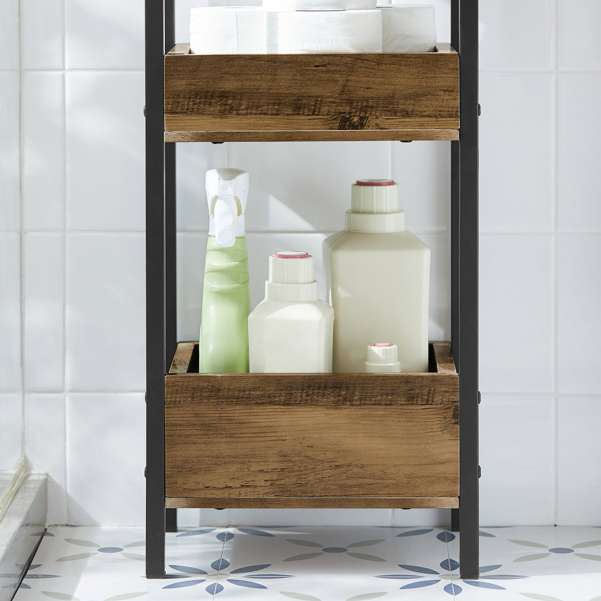 SoBuy FRG226-F, 3 Tiers Bathroom Shelf Storage Display Shelf Rack Organizer Shelving Unit, Brown