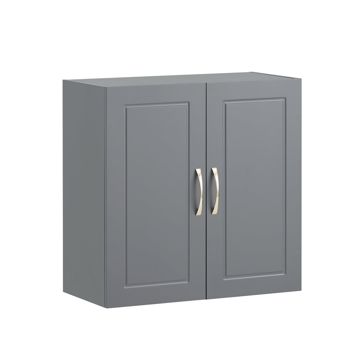 SoBuy FRG231-DG bathroom wall cabinet dark grey 2 doors adjustable shelf – white background front view