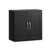 SoBuy FRG231-SCH, Double Doors Home Kitchen Bathroom Wall Cabinet Wall Storage Cabinet Unit, Black