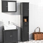 SoBuy FRG236-DG size guide infographic – slim 32cm wide 170cm tall bathroom cabinet
