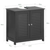 SoBuy FRG237-DG, Under Sink Bathroom Cabinet with Adjustable Shelves, MDF Bathroom Storage Unit for Under Sink Storage, Anti-Mold Louvered Door, Dark Grey,W60 x D35 x H58cm