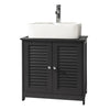 SoBuy FRG237-DG, Under Sink Bathroom Cabinet with Adjustable Shelves, MDF Bathroom Storage Unit for Under Sink Storage, Anti-Mold Louvered Door, Dark Grey,W60 x D35 x H58cm
