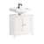 SoBuy FRG237-II-W, Under Sink Bathroom Cabinet with Adjustable Shelves, MDF Bathroom Storage Unit for Under Sink Storage, Anti-Mold Louvered Door, suitable for Pedestal Sinks, White, 60x58x35cm