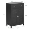 SoBuy FRG238-DG, Bathroom Cabinet – Versatile Storage Unit with Drawer, Moisture-Resistant – Space-Saving Storage Cupboard for Bathroom, Hallway, Kitchen in Wood, Dark Grey, 60x87x35cm