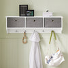 SoBuy FRG282-W, Wall Coat Rack Wall Shelf Wall Storage Cabinet Unit, White