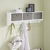 SoBuy FRG282-W, Wall Coat Rack Wall Shelf Wall Storage Cabinet Unit, White