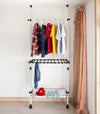 SoBuy FRG35, Telescopic Storage Shelving, Wardrobe Organiser, Clothes Rack, White