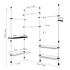 SoBuy FRG38, Telescopic Wardrobe Organiser, Clothes Storage Shelving Rack, White