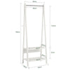 SoBuy FRG59-W, Clothes Rail Stand Rack with Two Storage Shelves, Coat Rack Hanging Rail, White