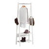 SoBuy FRG59-W, Clothes Rail Stand Rack with Two Storage Shelves, Coat Rack Hanging Rail, White