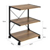 SoBuy FRG81-PF, Desk Side Printer Shelf Stand, Serving Trolley Side Table on Wheels, Brown